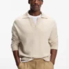 Johnny-collar sweater in virgin wool