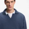 Johnny-collar sweater in virgin wool