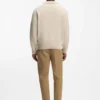 Johnny-collar sweater in virgin wool