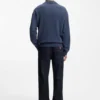 Johnny-collar sweater in virgin wool