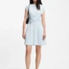 Keyhole-neckline dress with wrap detail Keyhole-neckline dress with wrap detail