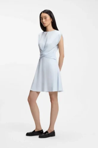 Keyhole-neckline dress with wrap detail