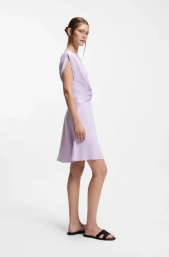 Keyhole-neckline dress with wrap detail