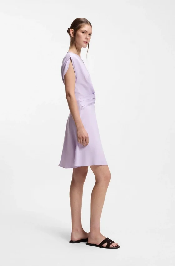 Keyhole-neckline dress with wrap detail Keyhole-neckline dress with wrap detail