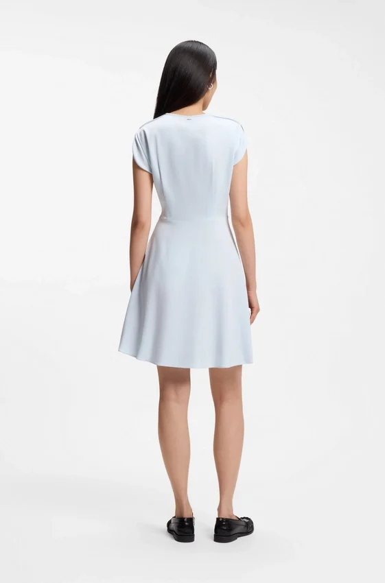 Keyhole-neckline dress with wrap detail Keyhole-neckline dress with wrap detail