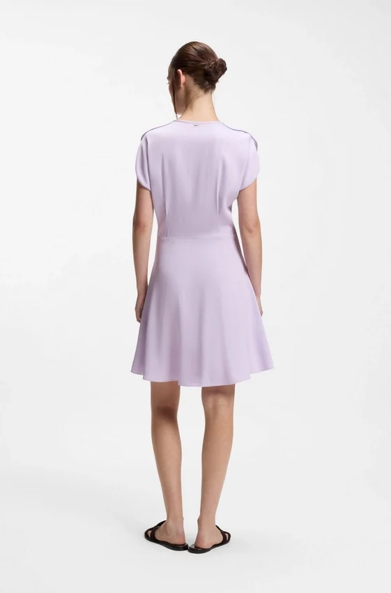 Keyhole-neckline dress with wrap detail Keyhole-neckline dress with wrap detail