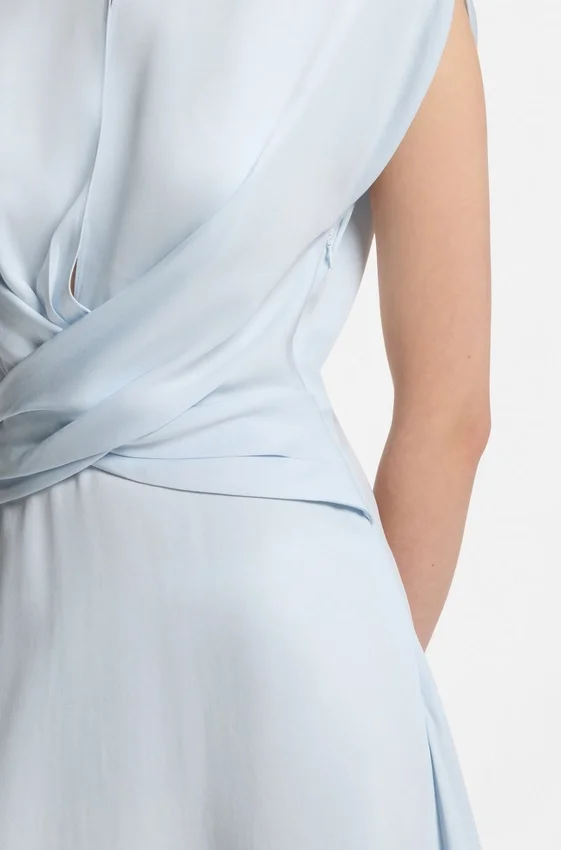 Keyhole-neckline dress with wrap detail Keyhole-neckline dress with wrap detail