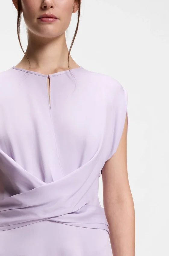 Keyhole-neckline dress with wrap detail Keyhole-neckline dress with wrap detail