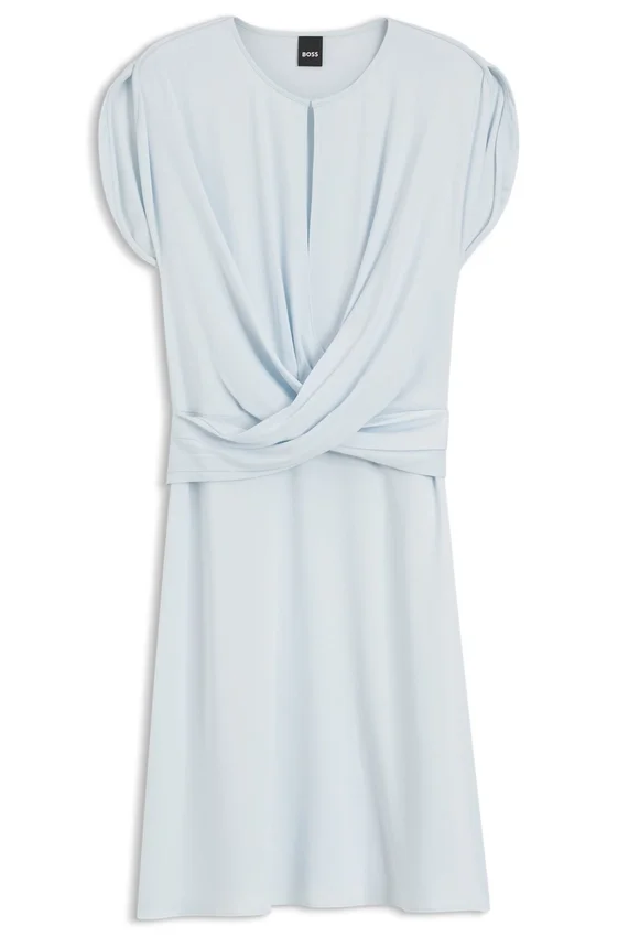 Keyhole-neckline dress with wrap detail Keyhole-neckline dress with wrap detail