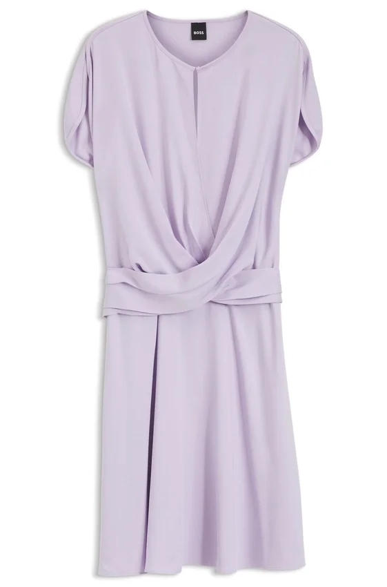 Keyhole-neckline dress with wrap detail Keyhole-neckline dress with wrap detail
