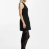 Keyhole-neckline mini dress in stretch twill Keyhole-neckline mini dress in stretch twill