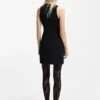 Keyhole-neckline mini dress in stretch twill Keyhole-neckline mini dress in stretch twill