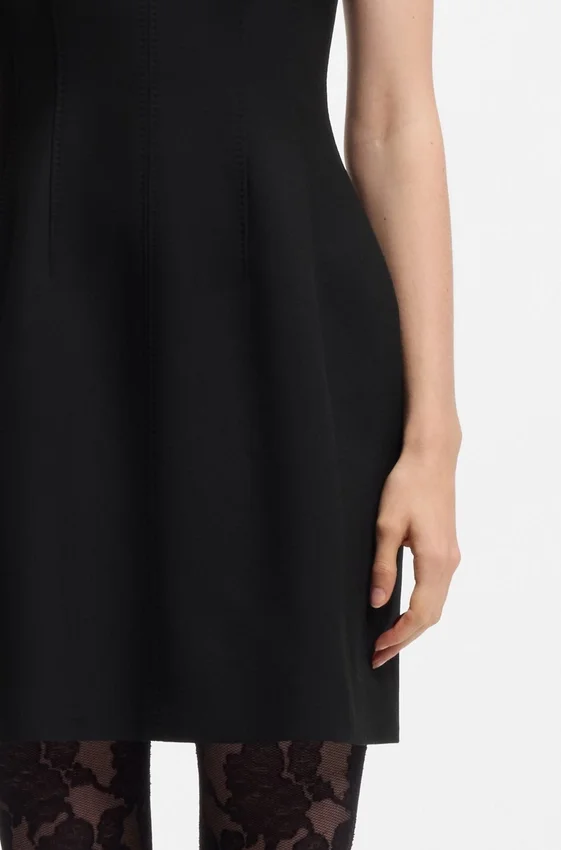 Keyhole-neckline mini dress in stretch twill Keyhole-neckline mini dress in stretch twill