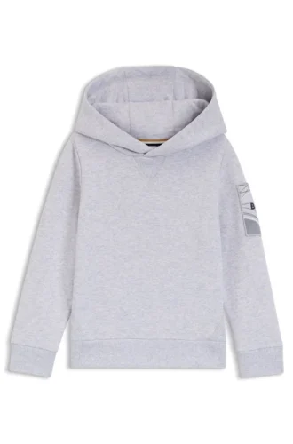 Kids’ appliqué-logo hoodie in a cotton blend