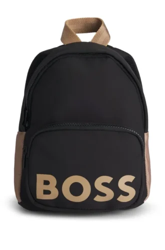 Kids’ backpack in canvas with rubber-effect logo print