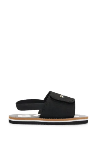 Kids’ backstrap slides with branded riptape upper