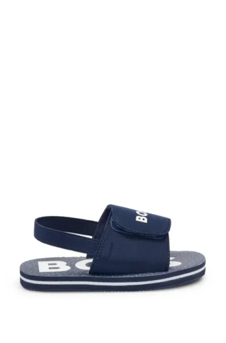Kids’ backstrap slides with branded riptape upper