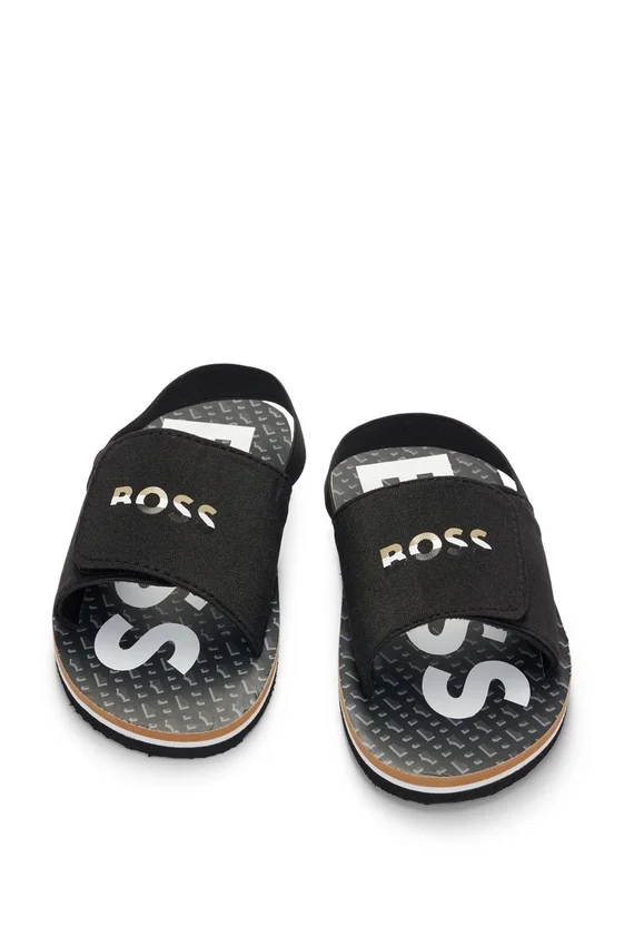Kids’ backstrap slides with branded riptape upper Kids’ backstrap slides with branded riptape upper