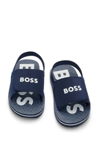 Kids’ backstrap slides with branded riptape upper