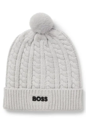 Kids’ beanie hat with cable knit
