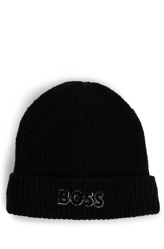 Kids’ beanie hat with logo and faux-fur lining Kids’ beanie hat with logo and faux-fur lining