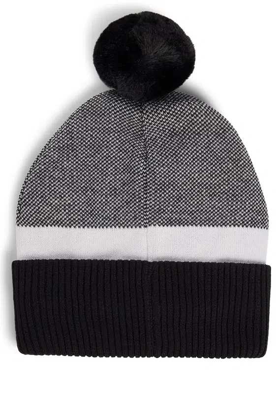 Kids’ beanie hat with pompom and jacquard-woven logo Kids’ beanie hat with pompom and jacquard-woven logo