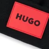 Kids’ beanie hat with red rubber logo label Kids’ beanie hat with red rubber logo label