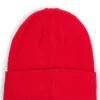 Kids’ beanie hat with red rubber logo label Kids’ beanie hat with red rubber logo label