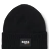 Kids’ beanie hat with silicone logo label