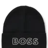 Kids’ beanie hat with silicone-print logo