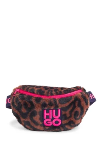 Kids’ belt bag in cheetah-patterned faux fur