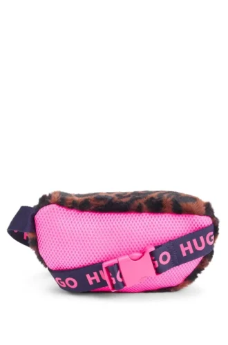 Kids’ belt bag in cheetah-patterned faux fur