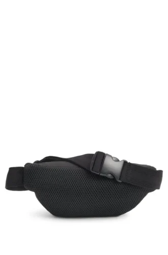 Kids’ belt bag in grained fabric and canvas