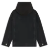Kids’ black denim jacket with fleece hood Kids’ black denim jacket with fleece hood