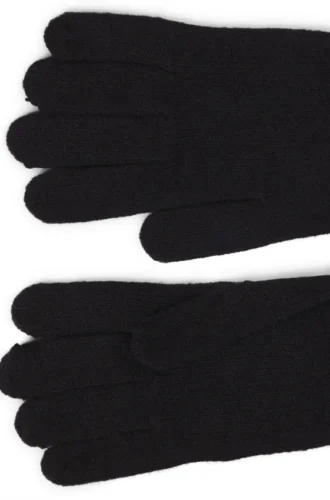 Kids’ black gloves with logo detail
