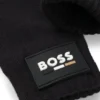 Kids’ black gloves with logo detail Kids’ black gloves with logo detail