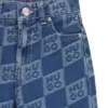 Kids’ blue jeans with stacked-logo jacquard
