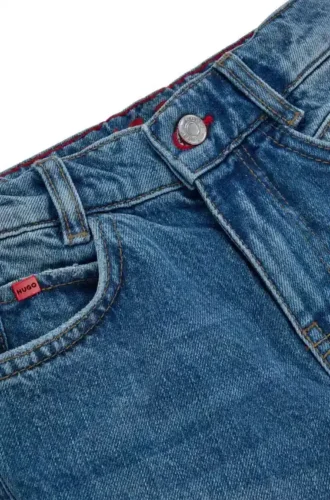 Kids’ blue loose-fit jeans in stretch denim