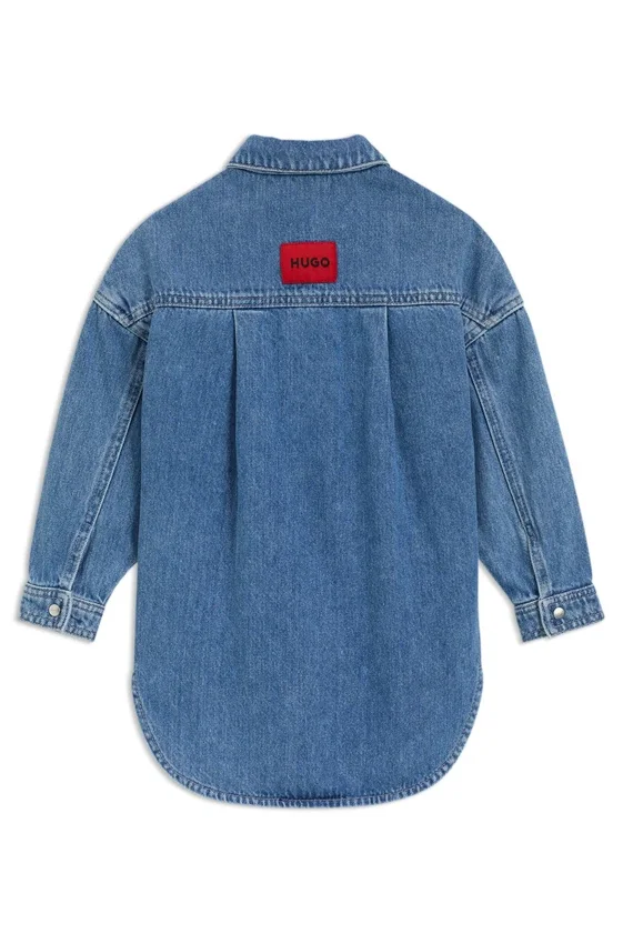 Kids’ blue loose-fit shirt in cotton denim Kids’ blue loose-fit shirt in cotton denim
