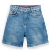 Kids’ blue loose-fit shorts in cotton denim Kids’ blue loose-fit shorts in cotton denim