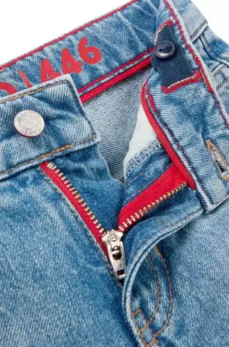 Kids’ blue loose-fit shorts in cotton denim