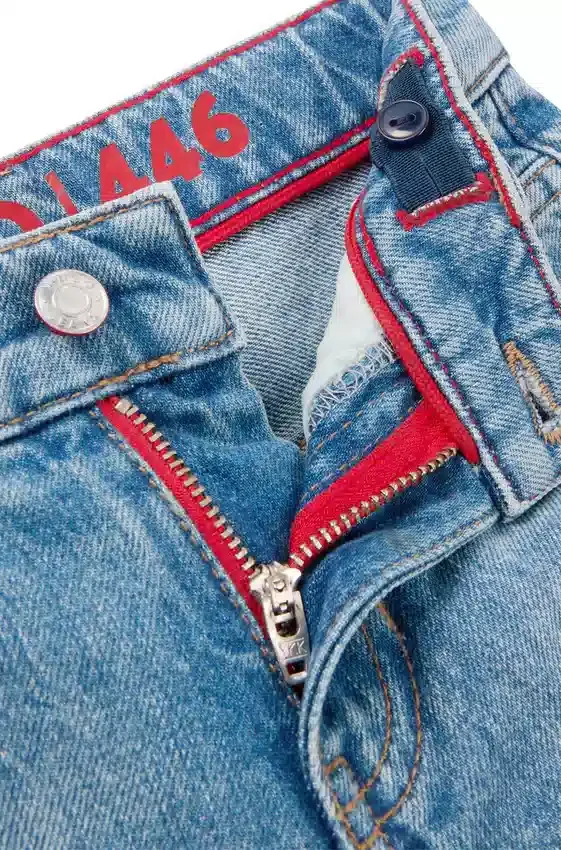 Kids’ blue loose-fit shorts in cotton denim Kids’ blue loose-fit shorts in cotton denim