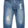 Kids’ blue regular-fit jeans in distressed denim Kids’ blue regular-fit jeans in distressed denim