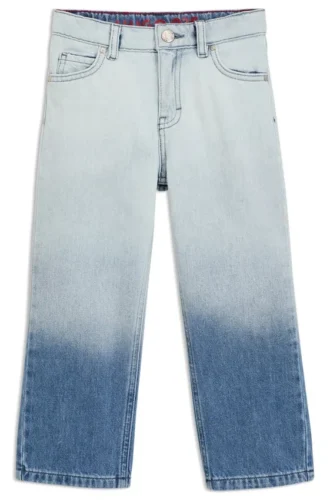 Kids’ blue relaxed-fit jeans with gradient wash