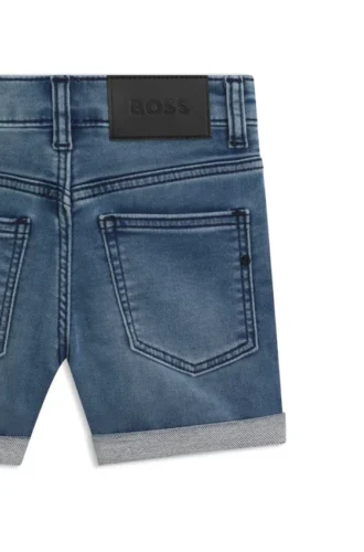 Kids’ blue shorts in stretch denim