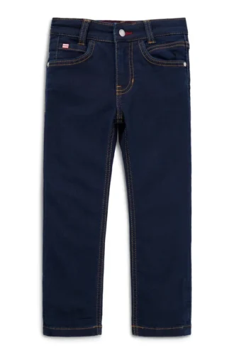 Kids’ blue slim-fit jeans in knitted denim