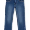 Kids’ blue slim-fit jeans in knitted denim Kids’ blue slim-fit jeans in knitted denim