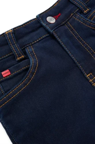 Kids’ blue slim-fit jeans in knitted denim