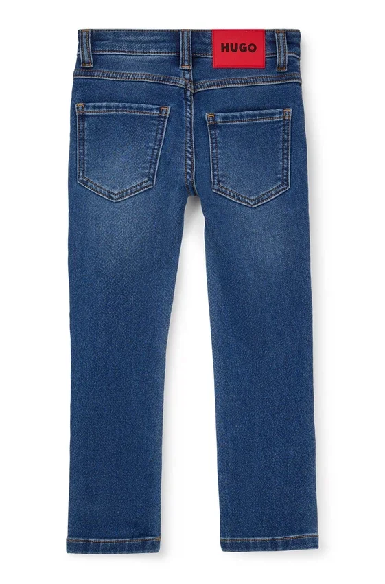Kids’ blue slim-fit jeans in knitted denim Kids’ blue slim-fit jeans in knitted denim