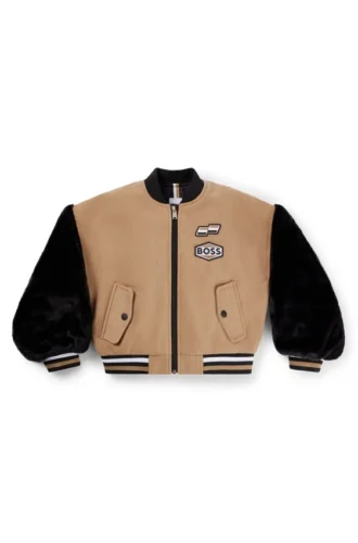 Kids’ bomber jacket with branded patches